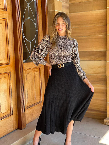 Knit Detailed Midi Skirt