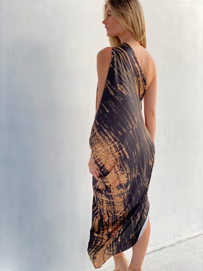 Tie Dye One-Shoulder Dress