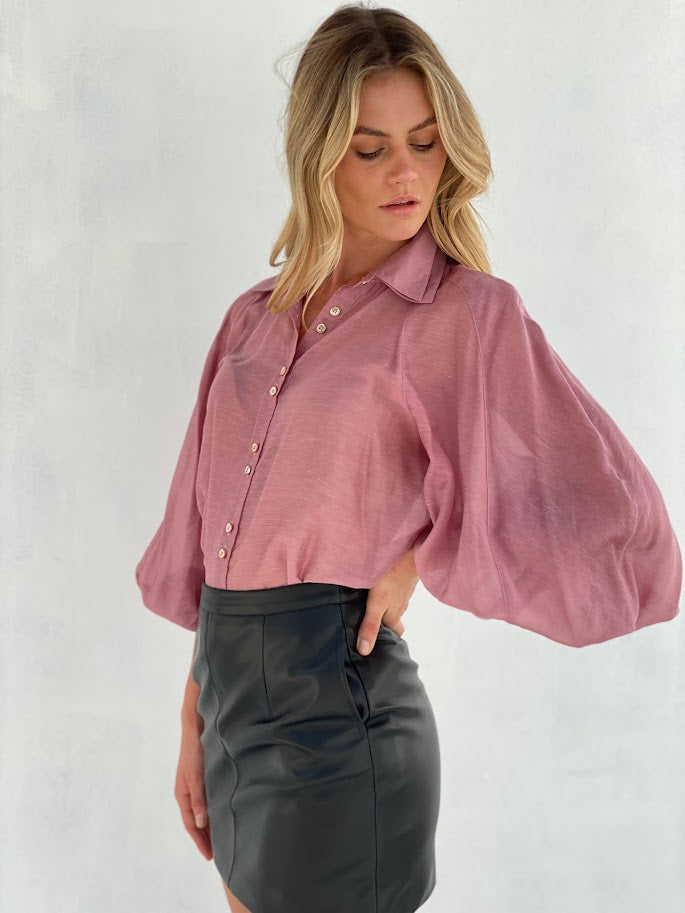 3/4 Balloon Sleeve Blouse