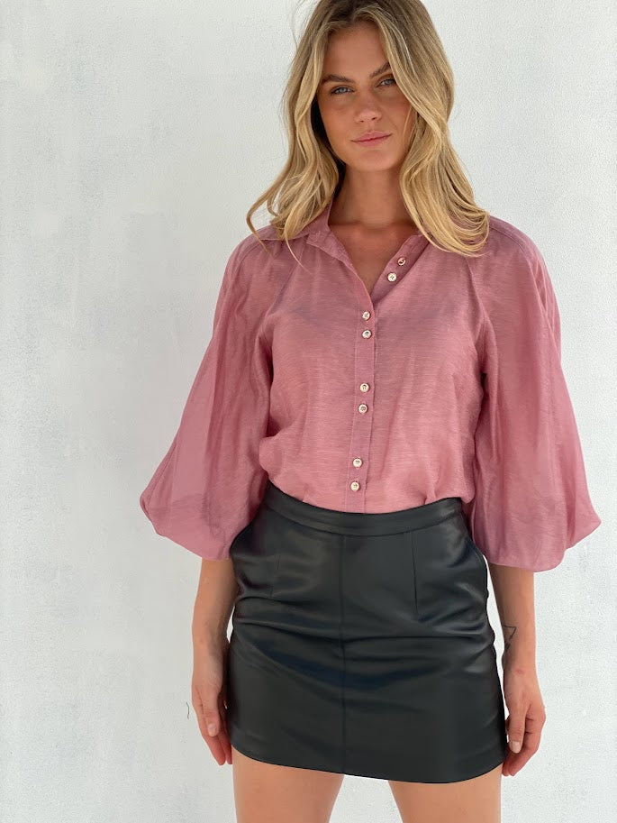 3/4 Balloon Sleeve Blouse