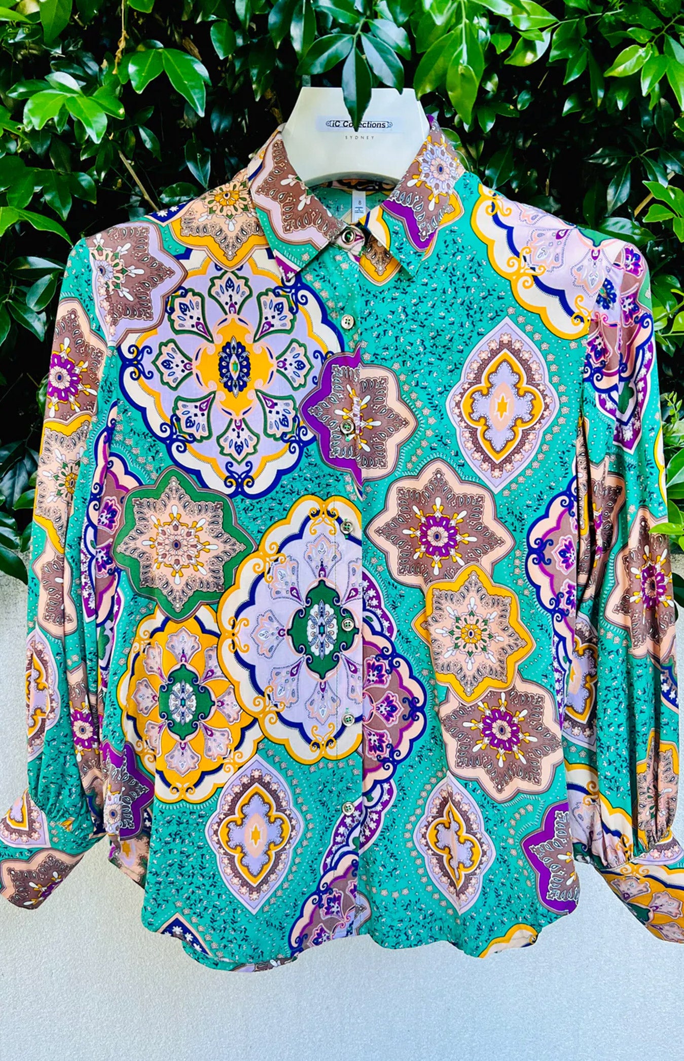 Long Sleeve Paisley Button up Shirt