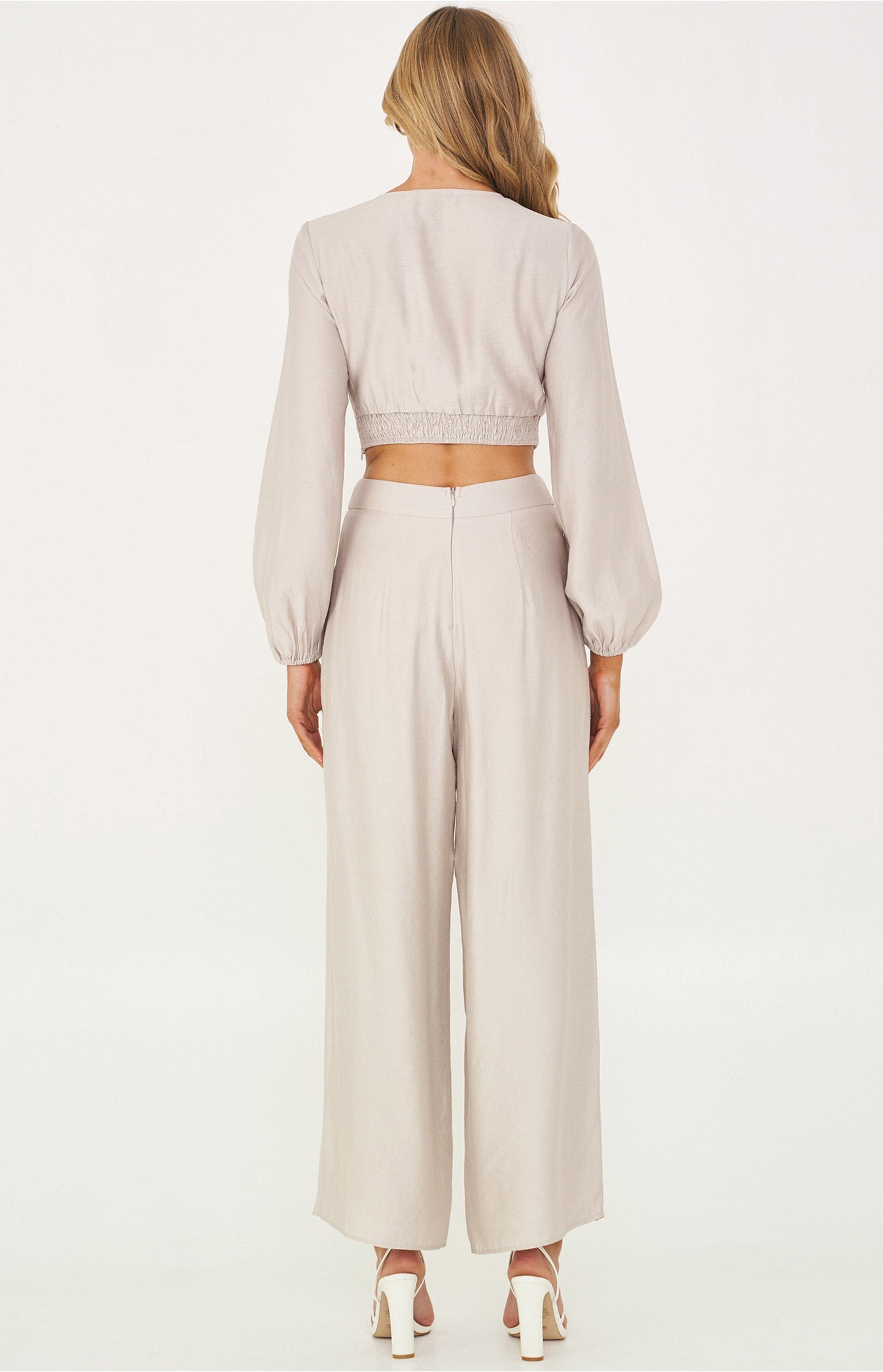 Textured Wide Leg Pants