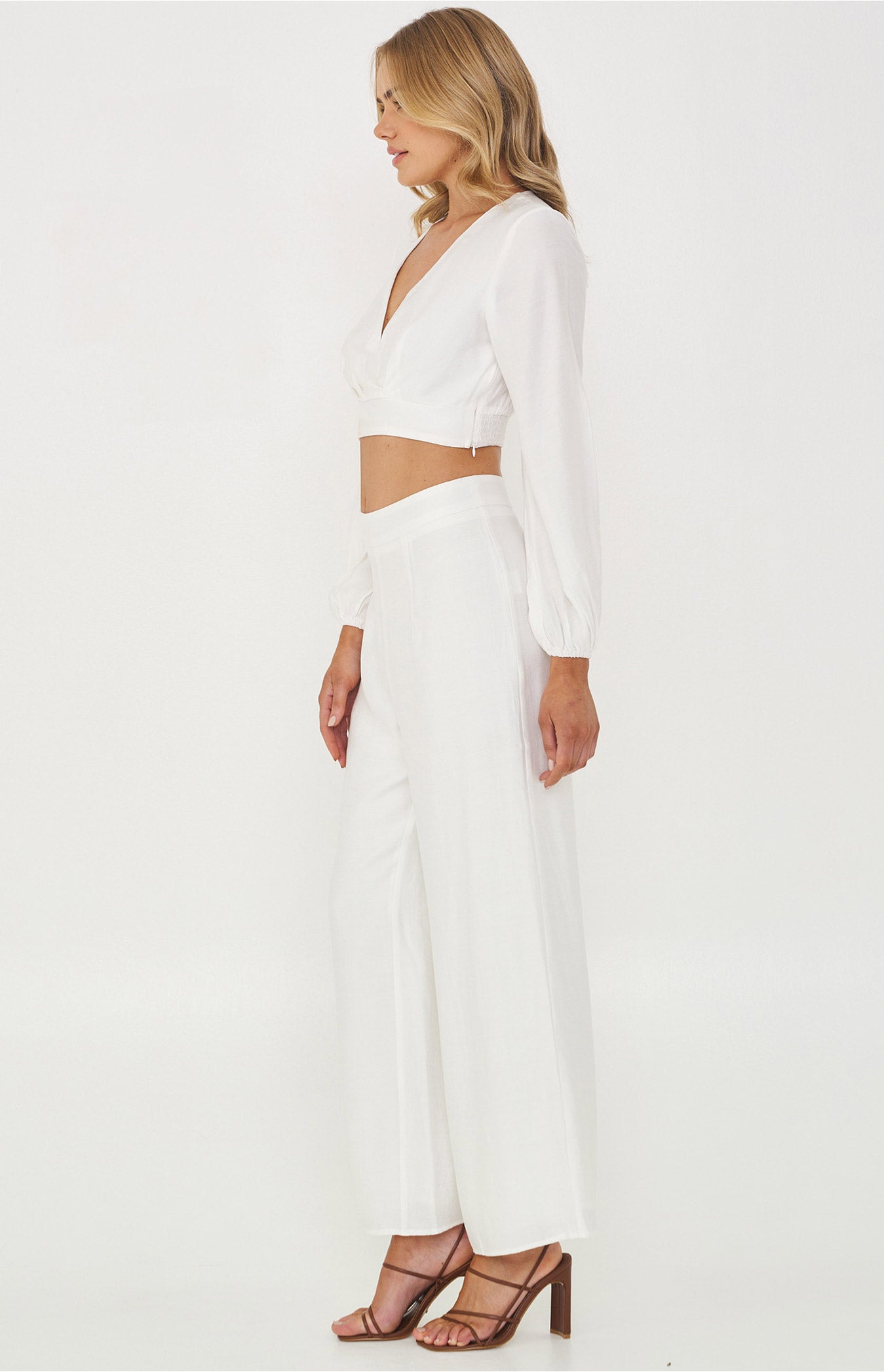 Texture Set with Crop and Wide Leg Pants