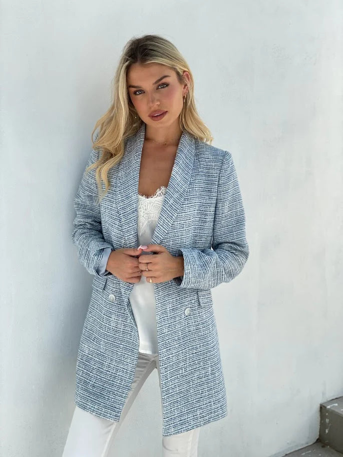 Midi Tweed Blazer Jacket